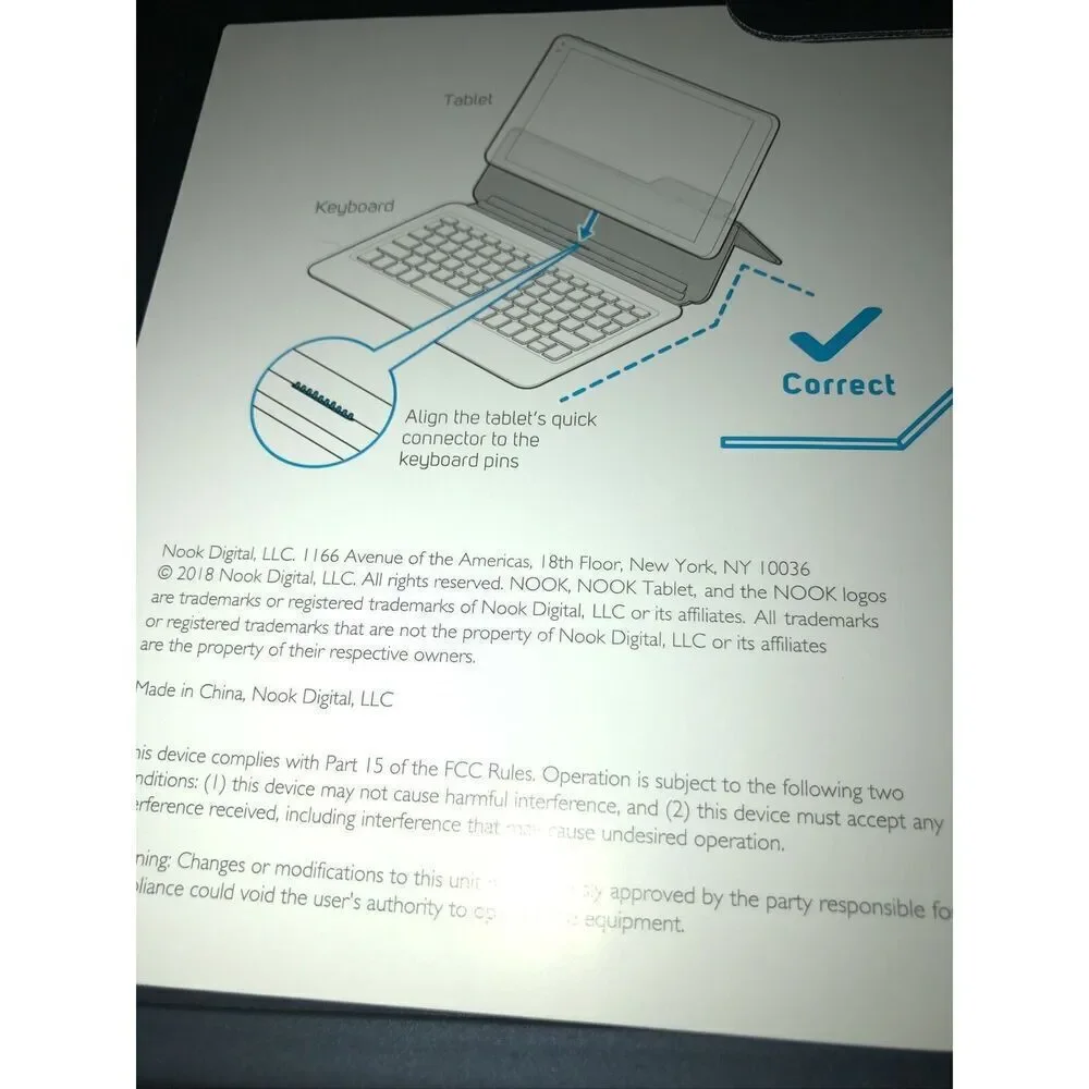 New in Packaging Barnes & Noble NOOK Smart Keyboard Nook Tablet 10.1
